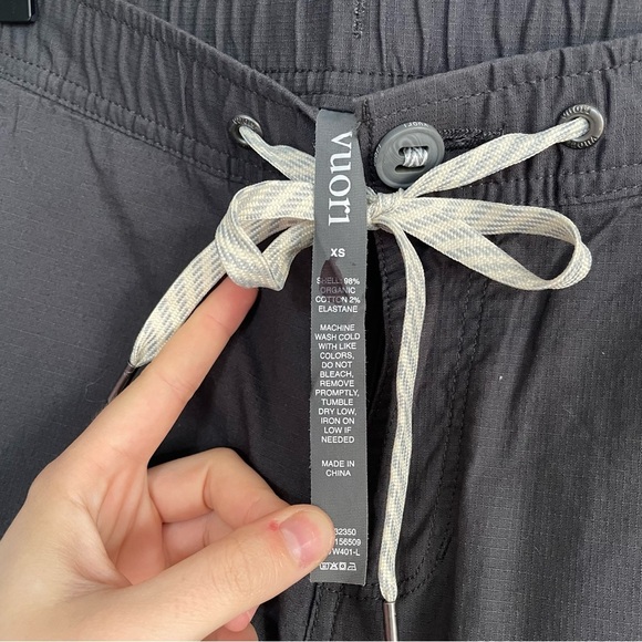 NWT Vuori Ripstop Pant Long Charcoal DuraTerra 2 way stretch Slim Fit Women’s XS - Picture 12 of 15